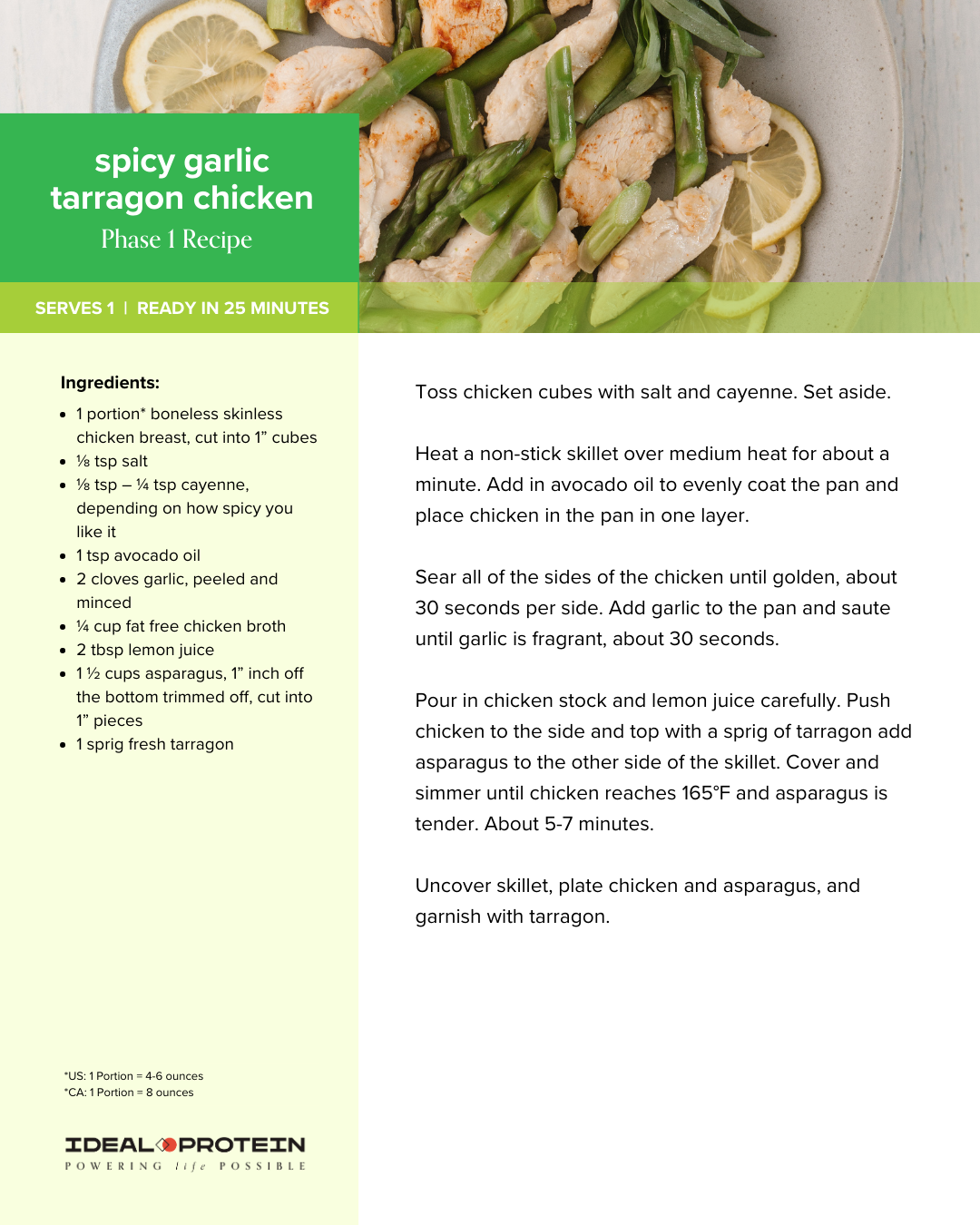 Spicy garlic tarragon chicken
